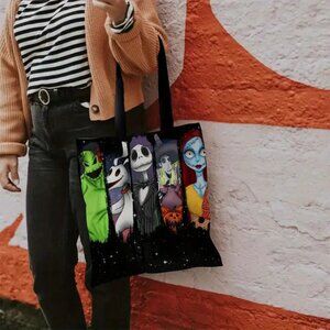 Nightmare Before Christmas Tote Bag Shopping Jack Skellington Sally 18x13 NWOT